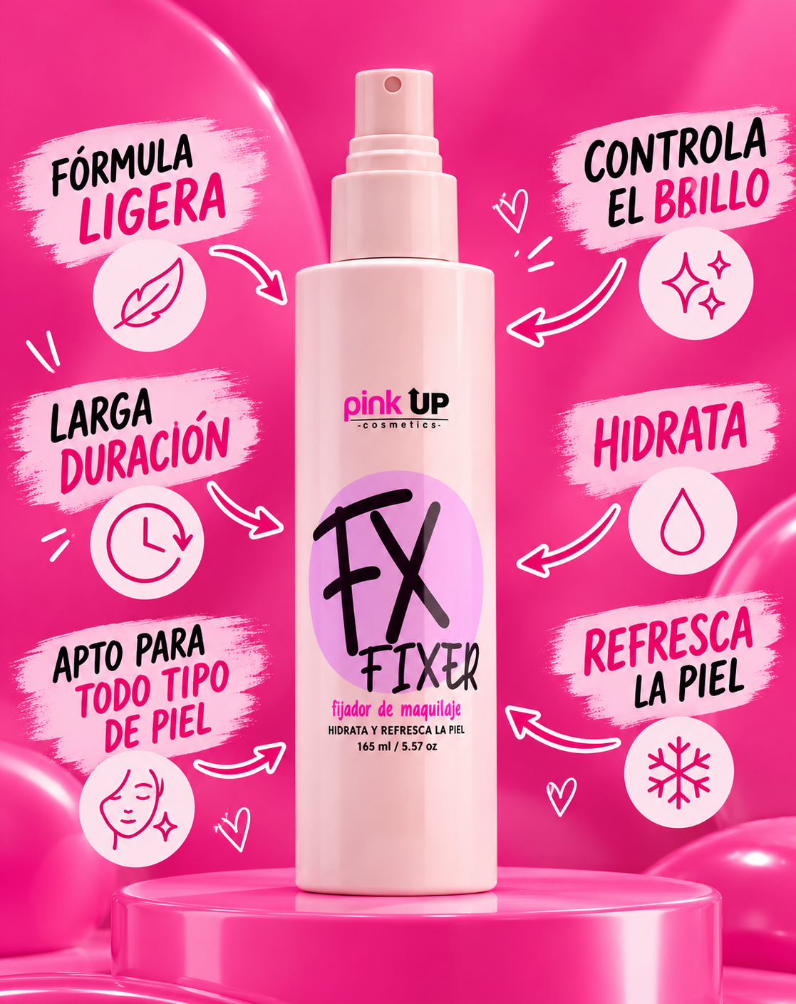 Fijador de Maquillaje Pink Up Fx Fixer